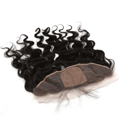 Miniatura 4 de Un donante de grado superior 13x4 base de seda cierre frontal de encaje cabello humano con cabello de bebé ondulado brasileño virgen cierre de pelo