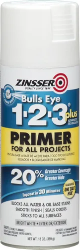 Zinsser 272479 Bulls Eye 1-2-3 Plus Spray Primer, 13 onzas, Blanco
