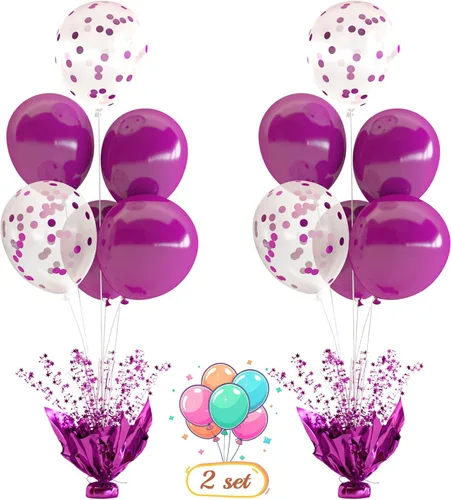 Miniatura 26 de 2 Juego de Globos de Mesa Negros con Spray de Aluminio para Centro de Mesa con Globos Negros y de Confeti, Kit de Soporte para Decoración de Mesa