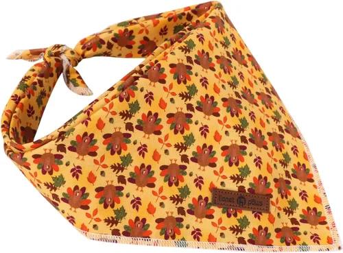Miniatura 3 de Lionet Paws Bandana de Acción de Gracias para perro, lavable, de algodón, pañuelo triangular, pañuelo de pavo para perros pequeños, medianos