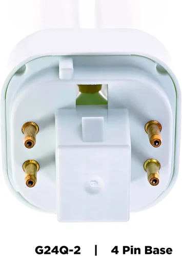 Miniatura 4 de Bombilla base CFL de doble tubo T4 de 18 vatios de 4 pines G24Q-2, 3500 K, 1050 lm, sustituye a PLC-18W 827, fluorescente compacta, luz blanca