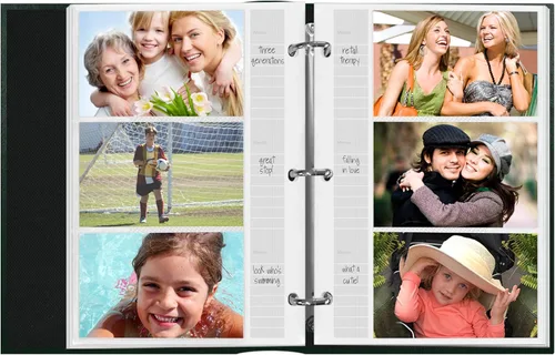 Miniatura 4 de Pioneer Photo - Álbum de fotos con 204 bolsillos encuadernado en anillo para impresiones de 4 x 6 pulgadas, cuero bonded verde cazador con cubierta