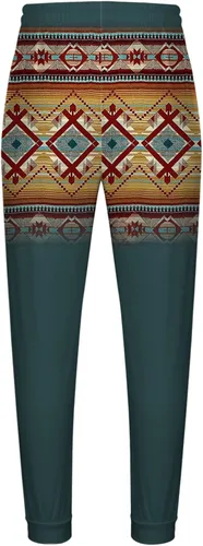 Miniatura 4 de Pantalones deportivos con estampado de estilo étnico occidental para hombre, pantalones con cordón elástico en la cintura y cordón, pantalones harén