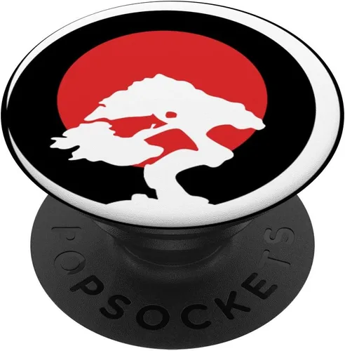 BONSai Pot Buda, meditación, zen, espíritu, Buda, PopSockets agarre y soporte para teléfonos y tabletas, Negro