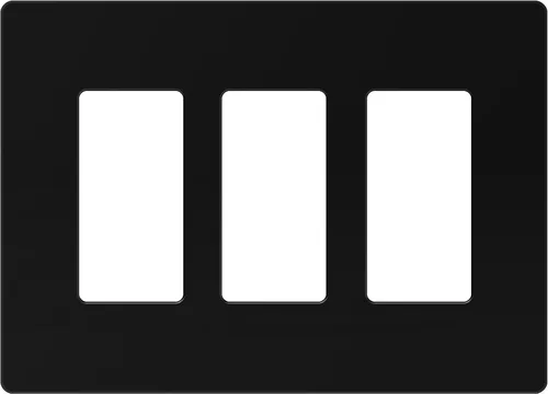 Miniatura 127 de ENERLITES Placas de pared decorativas sin tornillos, cubiertas de tomacorrientes seguras para niños, tamaño de 4 posiciones, 4.68" H x 8.30" L, Negro