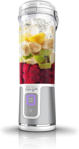 Ninja BC151WH Blast - Licuadora portátil, inalámbrica, recipiente de 18 onzas, licuadora personal para batidos y batidos, sin BPA, tapa a prueba de