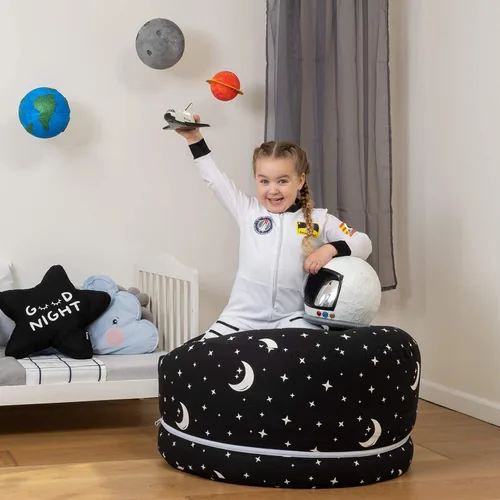 Miniatura 2 de SMART WALLABY Silla Puf de Almacenamiento para Animales de Peluche 2 Tamaños en 1 Organizador de Juguetes de Peluche para Niños 100% Algodón