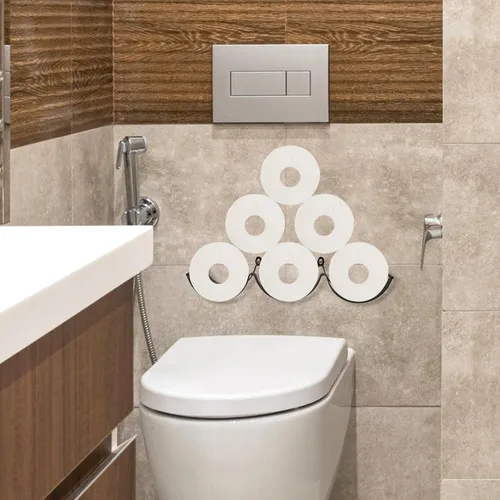 Miniatura 6 de STOBAZA Soporte para toallas de papel para baño, estante de pañuelos montado en la pared, estante decorativo para toallas de cocina