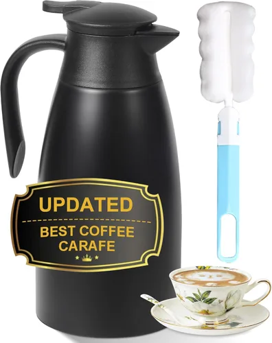 Miniatura 19 de Jarra térmica de café de 70 onzas para mantener el calor, 2 dispensadores de Airpot, olla térmica aislada al vacío de acero inoxidable para café