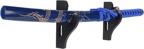 Miniatura 6 de Soporte de espada Katana de montaje en pared, 1 par de terciopelo acolchado ajustable gancho soporte de exhibición Samurai Sword Hanger sable de luz