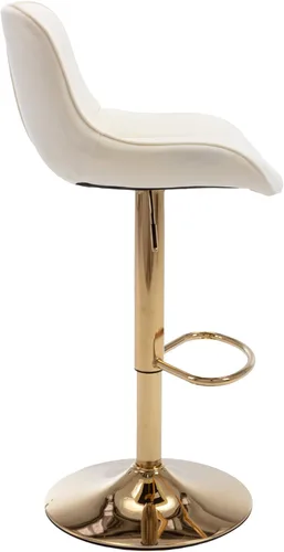 Miniatura 7 de Gold - Juego de 2 taburetes de bar giratorios ajustables en altura de mostrador, moderno taburete de bar de terciopelo con respaldo bajo y Beige