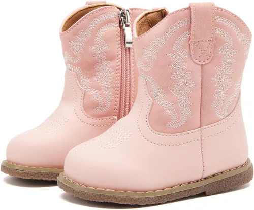 Miniatura 13 de BMCiTYBM Botas de bebé vaqueras para niño y niña, botas vaqueras occidentales para bebé, botas de vaquero para bebé con punta redonda, botas