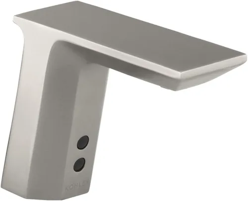 KOHLER 13468-VS - Grifo de lavabo de baño geométrico de un solo orificio sin contacto con tecnología Insight, mezclador de temperatura y boquilla de
