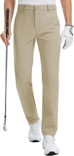 Miniatura 10 de LETAOTAO Pantalones de golf altos para hombre, pantalones de vestir de trabajo de 32/34 pulgadas, 36/38 pulgadas, elásticos, ligeros, de ajuste