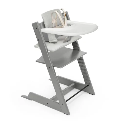 Miniatura 12 de Silla alta Stokke Tripp Trapp 2 (negra), cojín 2 (gris nórdico) + bandeja Stokke (negra) - Incluye silla + juego de bebé con arnés extraíble