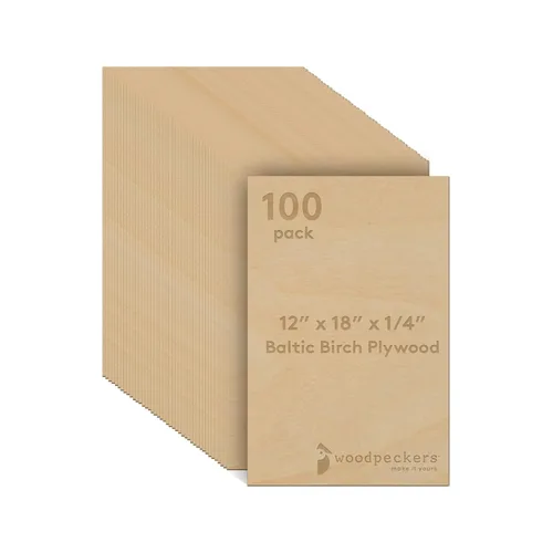Miniatura 14 de 6 mm de madera contrachapada de abedul báltico 1/4 x 12 x 16 Pulgadas, Caja de 6 hojas de madera de grado B/BB, más fuerte que las hojas de tilo