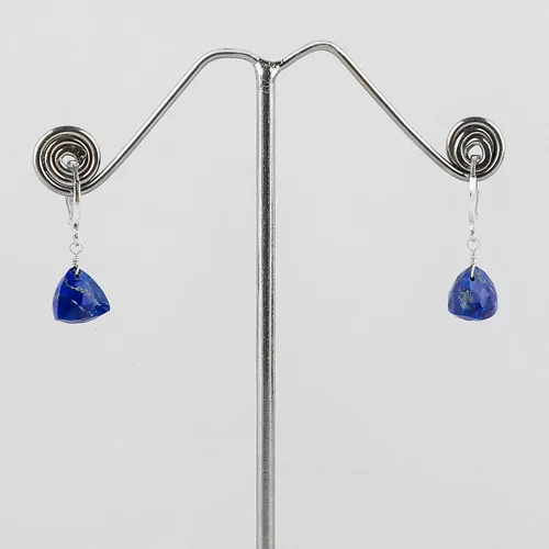 Miniatura 27 de Aretes de aro de cristal afganita natural Piedras afganas de alto grado Aretes chapados en plata Gota lisa Joyas de piedras preciosas hechas