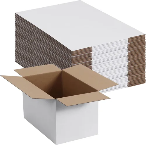 Miniatura 9 de Paquete de 40 cajas de envío pequeñas de 8x6x4 pulgadas, caja de correo de cartón corrugado blanca para envío, embalaje, negocios