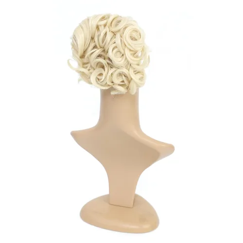 Miniatura 4 de SWACC Extensión de moño de cabello rizado corto y desordenado, fácil de estirar, peines para el cabello, extensión de cola de caballo con clip