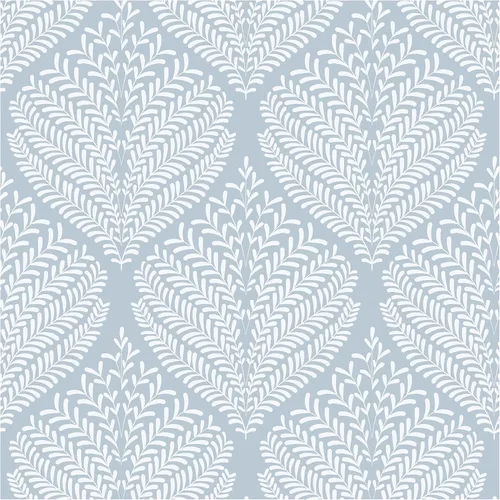 Papel Tapiz Moderno Despegar y Pegar Azul y Blanco 17.3"x78.7" Papel de Contacto Autoadhesivo Removible Papel Tapiz Boho Hoja Geométrico Decorativo