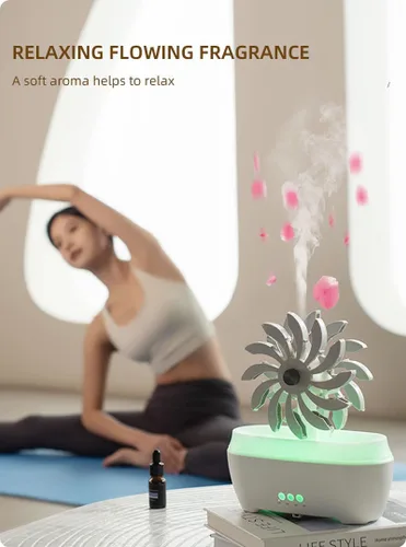 Difusor de aromaterapia molino de viento, humidificador de nube y lluvia de 10.1 fl oz, máquina de aromaterapia para interiores, humidificador para