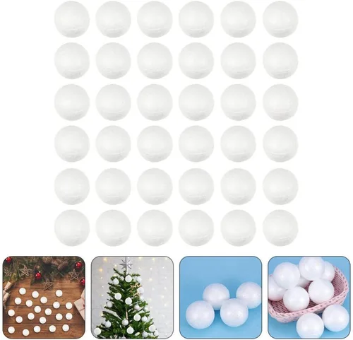 Miniatura 8 de 500 bolas pequeñas de espuma para manualidades redondas de 0.6 in, bolas lisas blancas para proyectos de suministros de artes y manualidades, boda