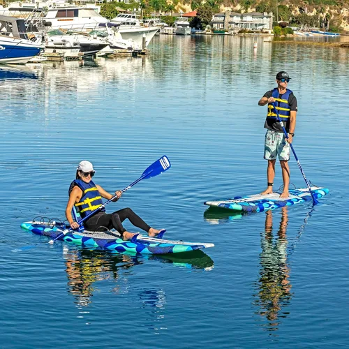 Miniatura 7 de WAVESTORM SUP Kayak híbrido de 9 pies y 6 pies con parte superior suave de espuma para adultos y niños de todos los niveles de kayak de remo, azul