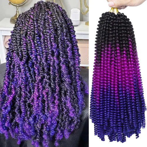 Miniatura 38 de Xtrend - Cabello trenzado de ganchillo con rizos de resorte, color rojo cobrizo, 12 pulgadas, para rizos de mariposa de imitación, extensiones