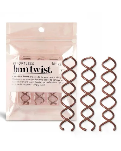 Kitsch Horquillas en espiral para niñas y mujeres, para hacer moños, puntas redondeadas, resistentes a las astillas, horquillas para el cabello en