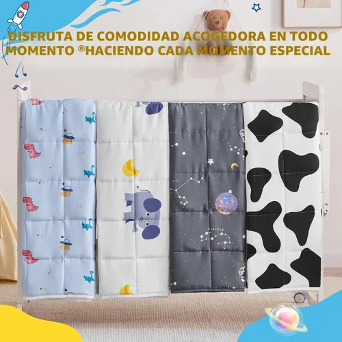 Miniatura 6 de anfie Manta con peso para niños (36"x48" 5 libras), manta con peso de enfriamiento para dormir, manta transpirable tamaño throw con cuentas de Gris