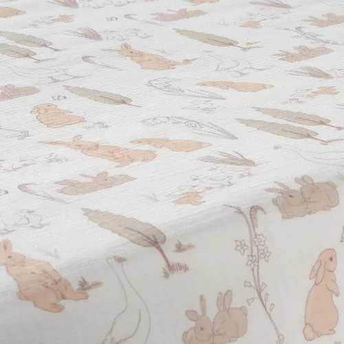 Miniatura 5 de Lambs & Ivy Signature Bunny Hop - Sábana bajera ajustable para cuna de algodón orgánico