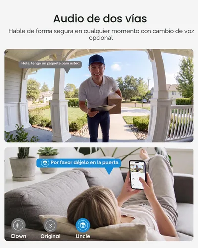 Miniatura 5 de BOIFUN Cámara inalámbrica de timbre de video de 5 MP, más nítida que 2K, sin suscripción, visión amplia de 166°, visión nocturna HDR, detección