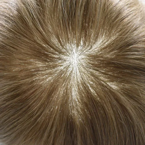 Miniatura 5 de Tupé para hombre, línea capilar natural, color gris, sistema de cabello humano real para hombres, postizo marrón con bucle en V para hombres, 8 x