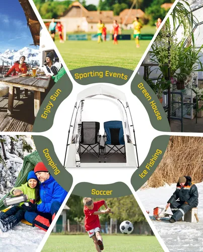 Miniatura 8 de Pod All Weather Sports Tent, Outdoor Pop Up Bubble Clear 540° View Winter Tent for 1-2 Person, Instant Cold Weather Shelter with Rainfly for Soccer