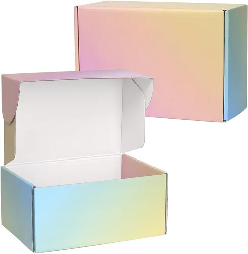 Miniatura 15 de Cajas de envío pequeñas, 6x4x2 pulgadas, paquete de 15 cajas de embalaje de cartón coloridas, cajas de correo para embalaje de pequeñas empresas