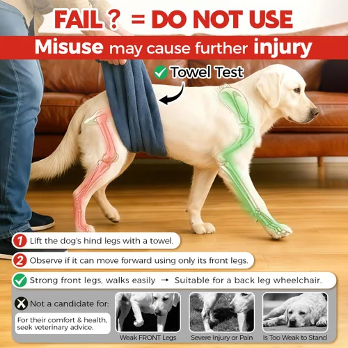Miniatura 2 de Arnés de repuesto para silla de ruedas para perros pequeños, chaleco ajustable para silla de ruedas para soporte de patas traseras, se adapta a