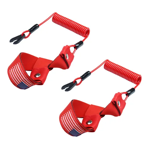 Miniatura 11 de 2 cordones para interruptor de apagado para lancha, correa de muñeca de repuesto EW2-68348-00-00 para Yamaha Marine motor fuera de borda de Azul