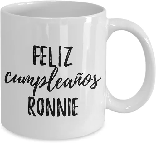 Miniatura 2 de Feliz Cumpleanos Ronnie Mug Spanish Happy Birthday Personalized Name Gift Coffee Tea Cup 11 oz