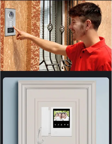 Miniatura 3 de Sistema de video portero para apartamento, monitor de 4.3 pulgadas, kit de video puerta con cable, sistema de video portero para interiores