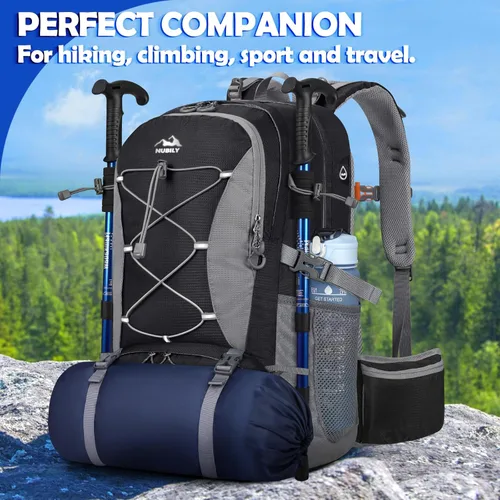Miniatura 7 de NUBILY Mochila de senderismo de 50L impermeable para hombres y mujeres, mochila de camping ligera para senderismo al aire libre, mochila de viaje