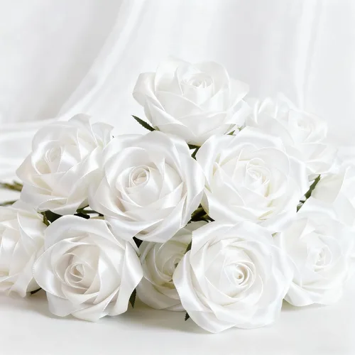 Miniatura 5 de Cinta de satén de 1-1/2 pulgadas x 100 yardas, cinta blanca de seda ancha con carrete, ideal para envolver regalos, ramos florales, manualidades