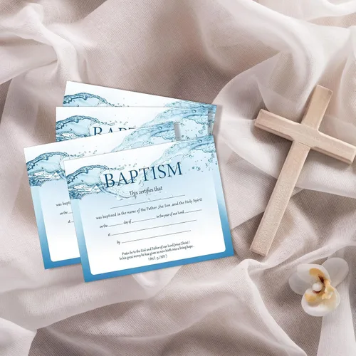 Miniatura 4 de Jetec 12 certificados de bautismo para iglesia de 11 x 8.3 pulgadas, en blanco, certificados de dedicación de bebé, papel impreso de una sola cara
