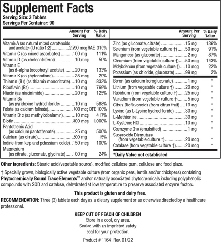 Miniatura 3 de Biotics Research Bio Multi Plus Multivitamínico sin hierro y cobre, minerales quelados, vitaminas solubles en grasa emulsionada, sin hierro, sin