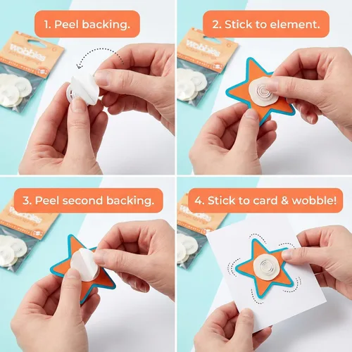 Miniatura 6 de Hampton Art Accessories Action Wobbles, 6 unidades, anclajes de resorte autoadhesivos, para manualidades de papel, fabricación de tarjetas y álbumes