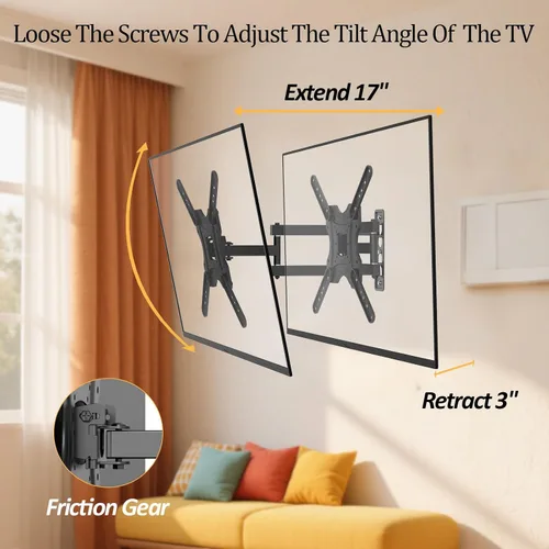 Miniatura 2 de Soporte de pared para TV de movimiento completo, soporte de pared para monitor de TV, extensión de inclinación giratoria para televisores LCD LED 4K