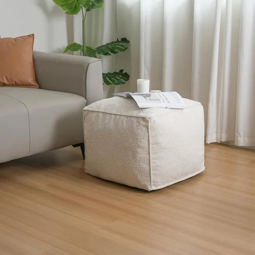 Miniatura 6 de Puf otomano relleno de espuma moderno pufs para sala de estar, silla decorativa de 20 x 15 pulgadas, taburete bohemio relajado para sala de estar