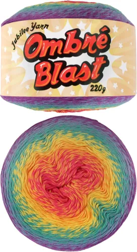 Miniatura 63 de JubileeYarn Hilo Ombré Blast - 220g/pastel Algodón Peso Bebé - Cripta de Hielo - 1 Pastel 119 Cripta de hielo