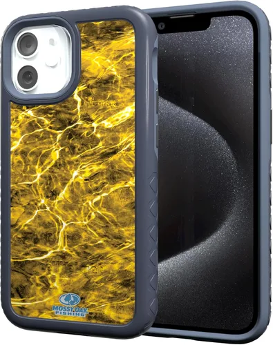 Miniatura 71 de cellhelmet Mossy Oak Agua Yellowfin Funda de doble capa en gris diseñada para iPhone 13 Mini a prueba de golpes y caídas, duradera, como se ve