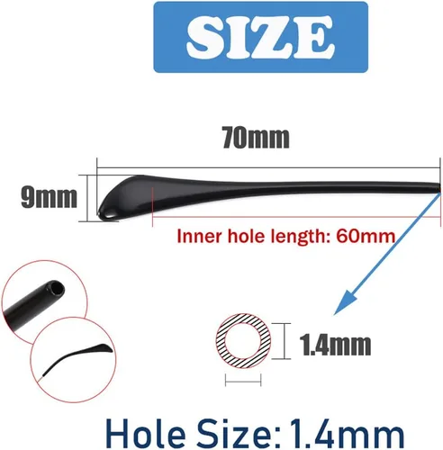 Miniatura 3 de Puntas de extremo de las patillas, puntas de extremo de gafas de plástico antideslizantes, piezas de calcetín de oreja, funda de tubo, puntas