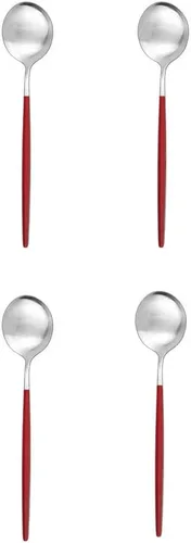 Miniatura 11 de Cuchara de té mate, cubiertos de acero inoxidable para café, vajilla pequeña agitadora de 5.11 pulgadas, color negro